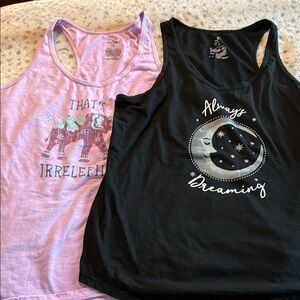 Secret Treasures Black and Lavender Pajama Tank Tops